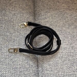 Black Adjustable Bag Strap with Gold Hardware